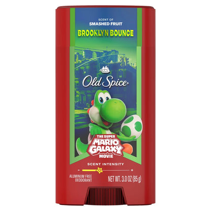 Old Spice x The Super Mario Galaxy Brooklyn Bounce Men's 24/7 Lasting Freshness Aluminum-Free Deodorant - Scent of Smashed Fruit - 3oz