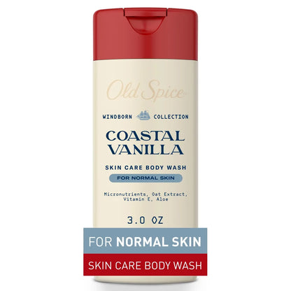 Old Spice Windborn Coastal Vanilla Body Wash - 3oz: Whole Body Cleansing, Normal Skin, Liquid, Travel Size