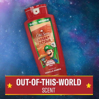 Old Spice x The Super Mario Galaxy Men's 24/7 Shower Fresh Desert Detour Body Wash - Scent of Vanilla Sands - 24 fl oz