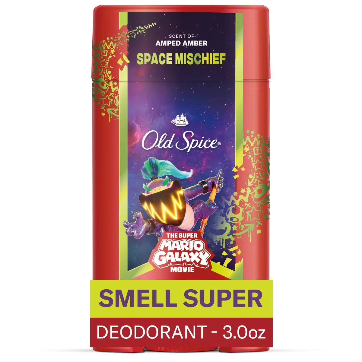 Old Spice x The Super Mario Galaxy Movie 24/7 Lasting Freshness Aluminum-Free Men’s Deodorant - Space Mischief - 3oz