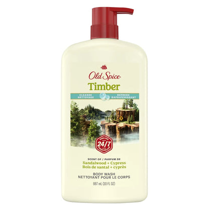 Old Spice Men's Body Wash Timber with Sandalwood - 30 fl oz: For Normal Skin, Liquid Form, Basic Cleansing, Whole Body