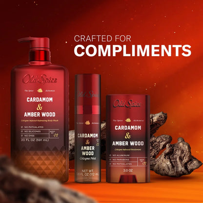 Old Spice x The Spice Alchemist Collection Men's Crafted for Compliments Cologne Infused Body Wash - Cardamom and Amber Wood - 20oz