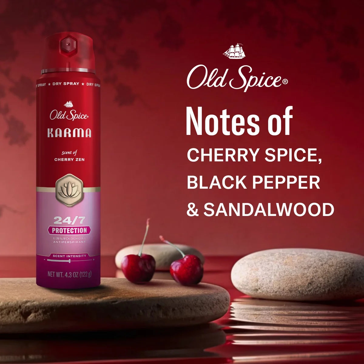 Old Spice Red Collection Men's 48-Hour Odor Protection Lightweight Formula All-Day Freshness Antiperspirant Spray - Karma Scent - 4.3oz