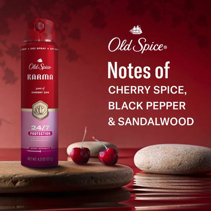 Old Spice Red Collection Men's 48-Hour Odor Protection Lightweight Formula All-Day Freshness Antiperspirant Spray - Karma Scent - 4.3oz