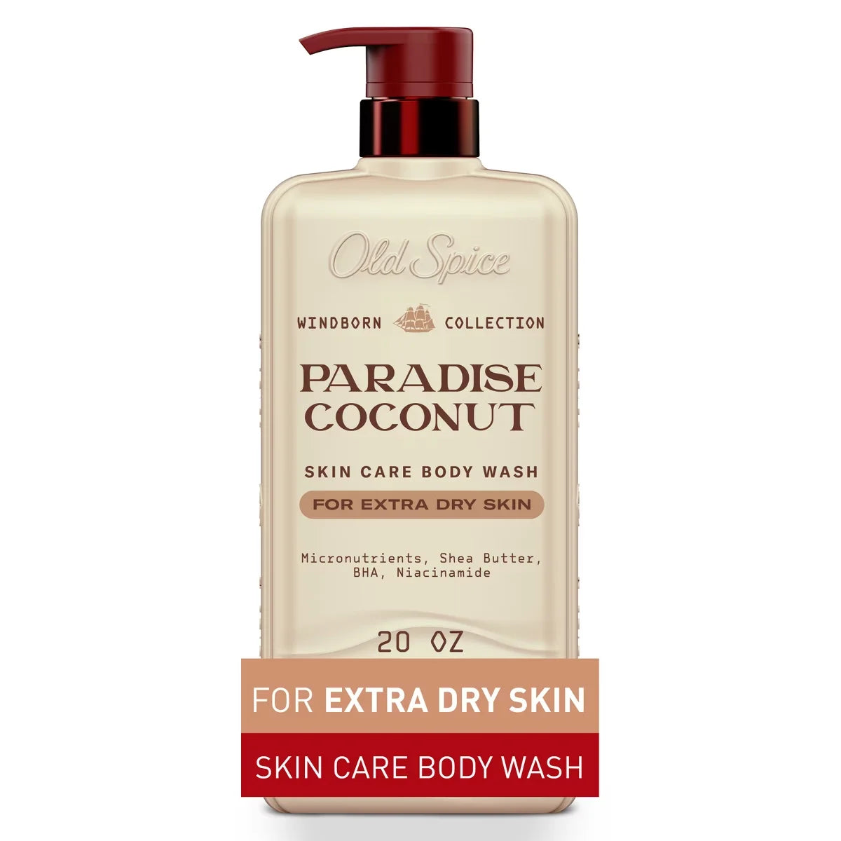 Old Spice Windborn Collection Men's Body Wash for Extra Dry Skin - Paradise Coconut Scent - 20 fl oz