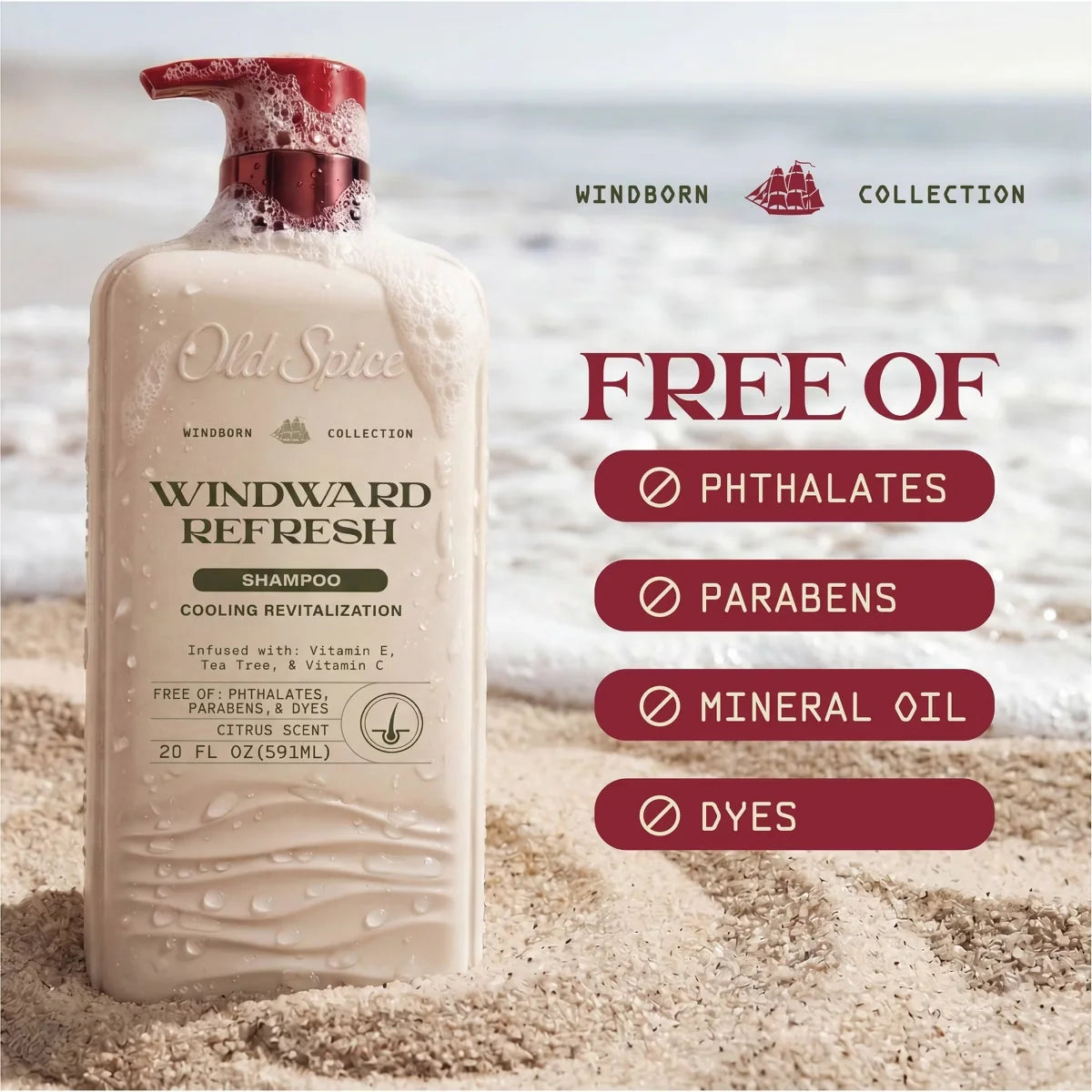 Old Spice Windborn Windward Refreshing Shampoo - 20 fl oz