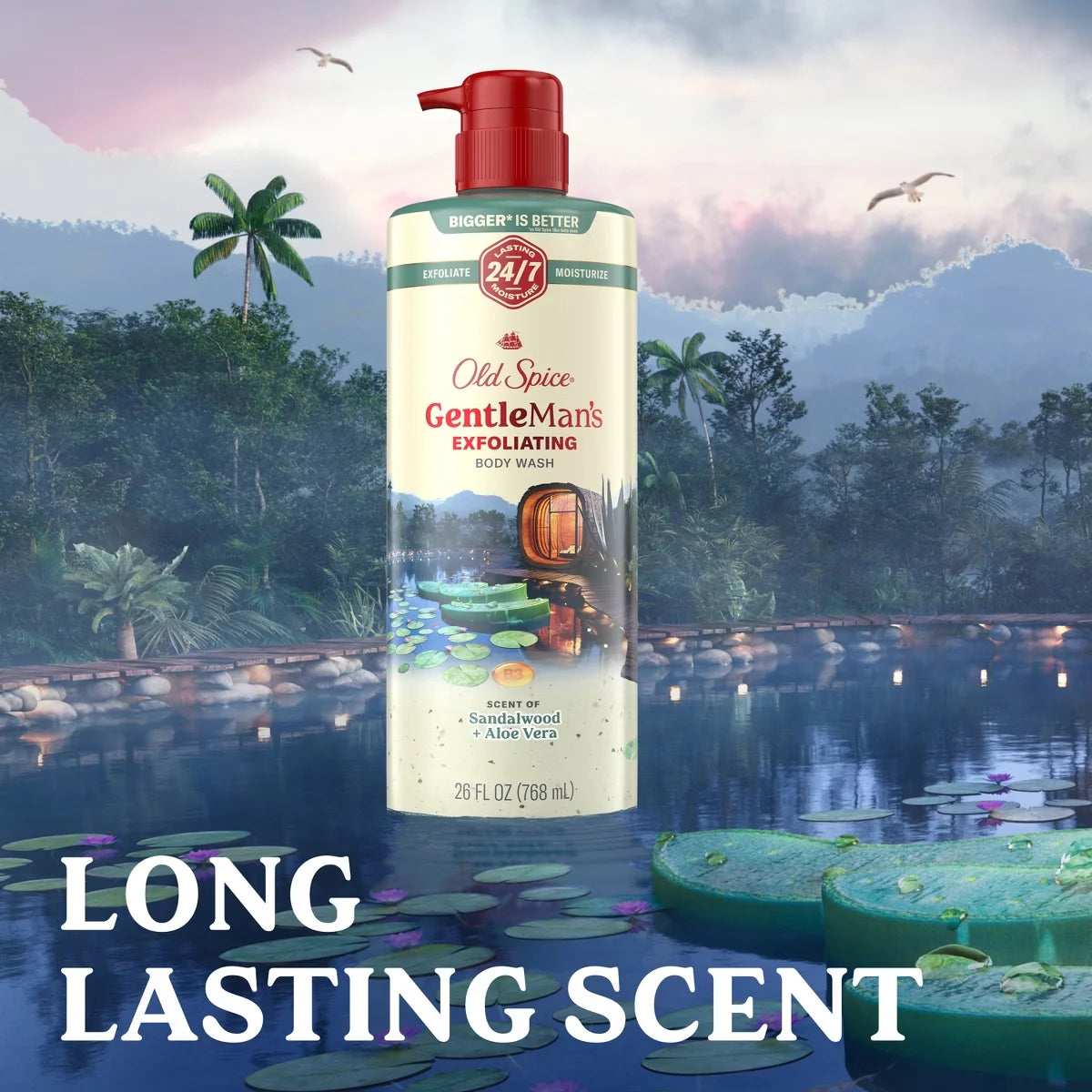 Old Spice Gentle Man's Blend Exfoliating Bodywash Pump - Sandalwood & Aloe Vera - 26 fl oz: Paraben-Free, Phthalate-Free, Contains Vitamin B3