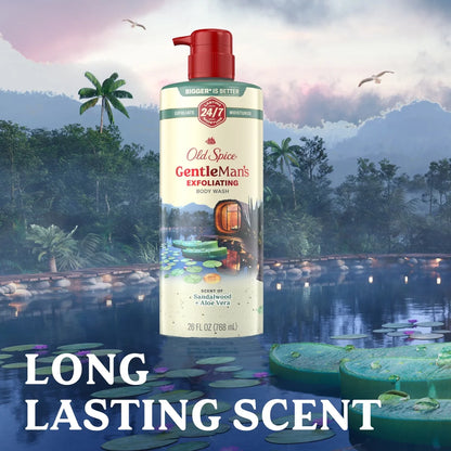 Old Spice Gentle Man's Blend Exfoliating Bodywash Pump - Sandalwood & Aloe Vera - 26 fl oz: Paraben-Free, Phthalate-Free, Contains Vitamin B3