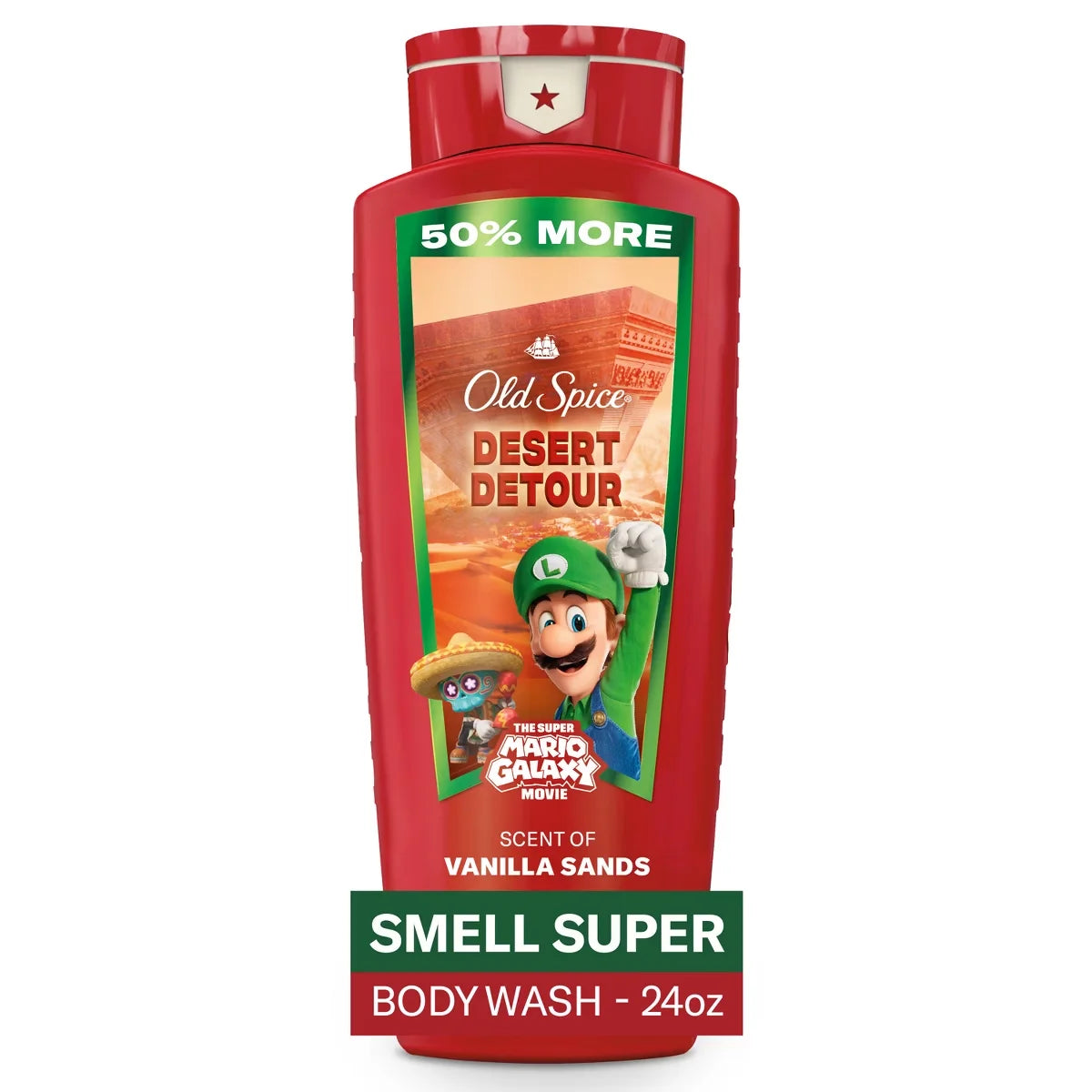 Old Spice x The Super Mario Galaxy Men's 24/7 Shower Fresh Desert Detour Body Wash - Scent of Vanilla Sands - 24 fl oz