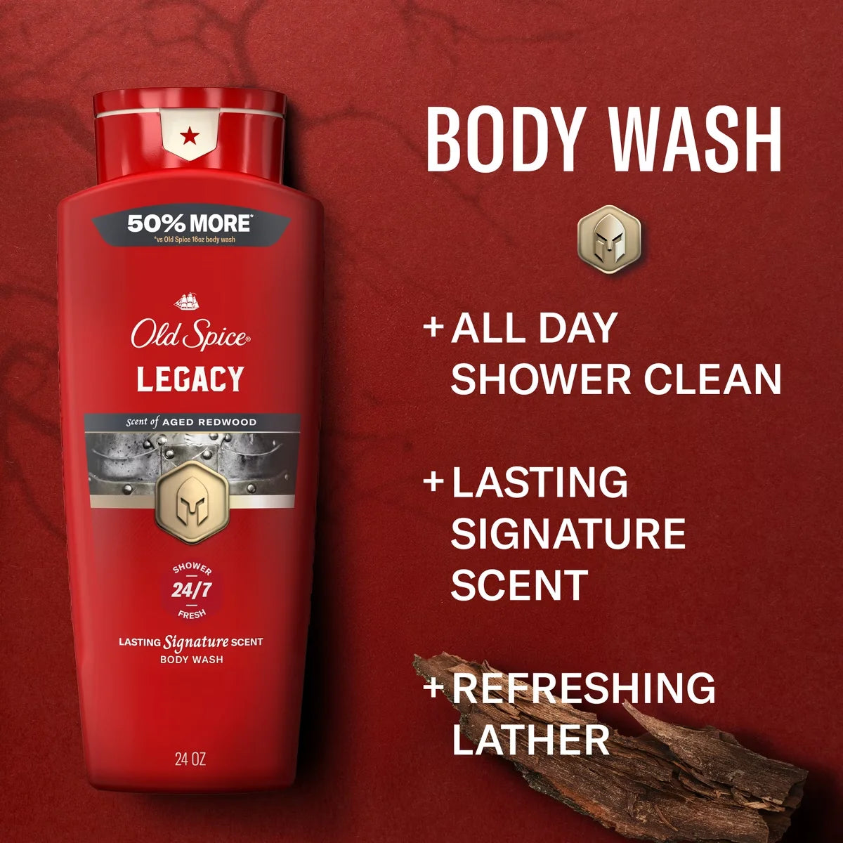 Old Spice Red Collection Men's Long-Lasting Fragrance Refreshing Clean Body Wash - Legacy - 24 fl oz