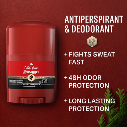 Old Spice Red Zone Swagger Invisible Solid - Trial Size - 0.5oz: Under Arm, Sulfate-Free, Lime & Cedar, Normal Skin