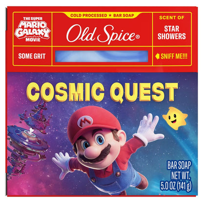 Old Spice x The Super Mario Galaxy Men’s Some Grit Cosmic Quest Cold Processed Bar Soap - Scent of Star Showers - 5oz