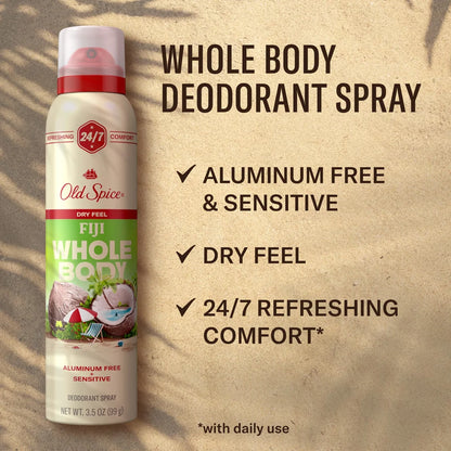 Old Spice Whole Body Spray Deodorant for Men - Fiji - Aluminum-Free 3.5oz