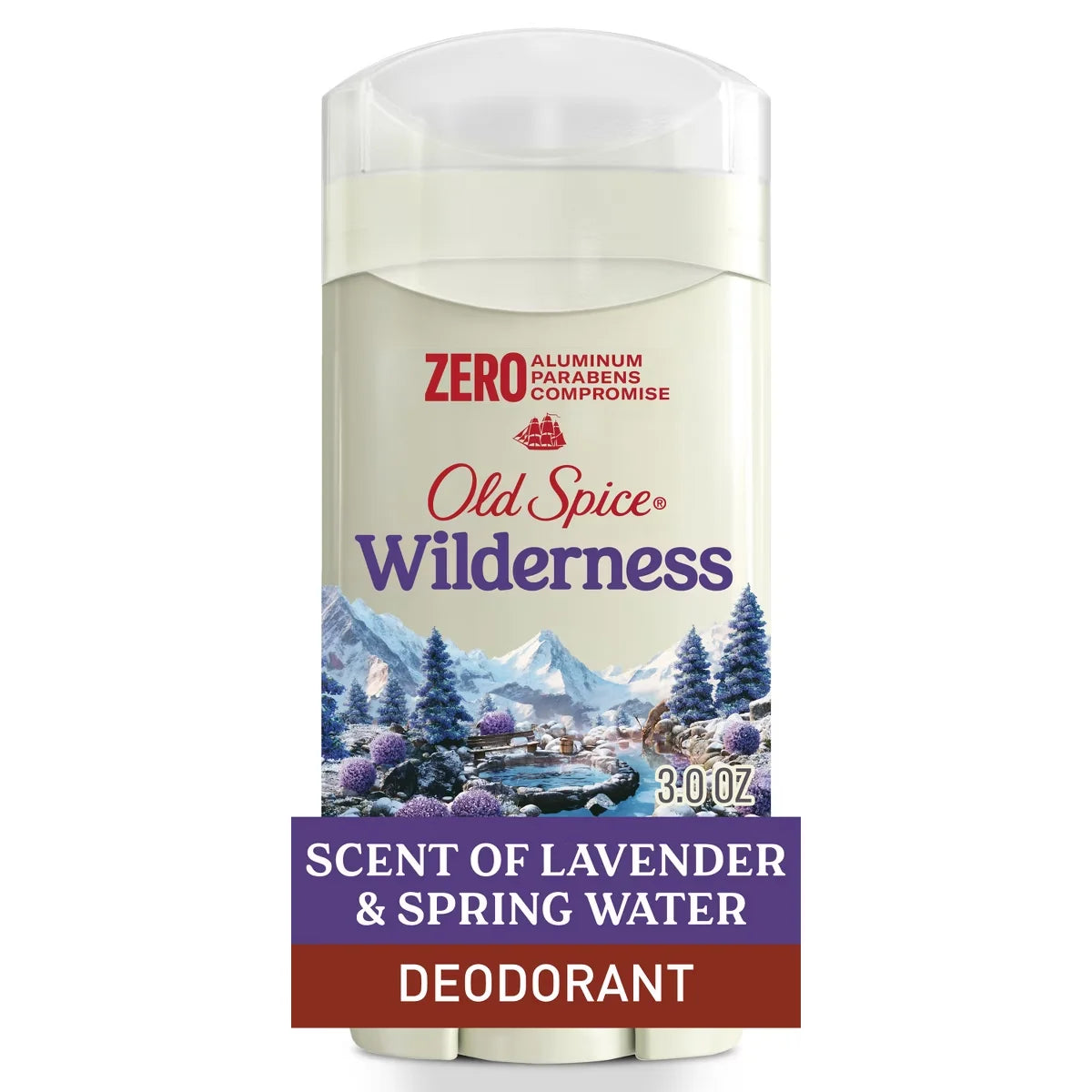 Old Spice Men's Deodorant Wilderness with Lavender - Aluminum-Free 3oz: Invisible Solid, Normal Skin Type, Under Arm