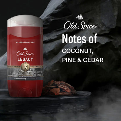 Old Spice Men's Long-Lasting Freshness 24-Hour Odor Protection Red Collection Deodorant - Legacy - 3oz