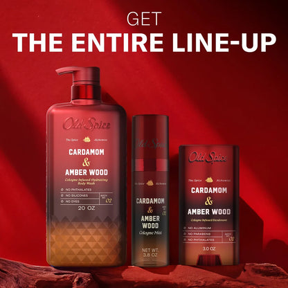Old Spice x The Spice Alchemist Collection Men's Crafted for Compliments Cologne Infused Body Wash - Cardamom and Amber Wood - 20oz