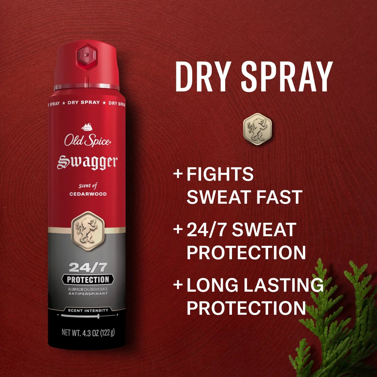 Old Spice Red Collection Men's 48-Hour Odor Protection Lightweight Formula All-Day Freshness Antiperspirant Spray - Stronger Swagger - 4.3oz