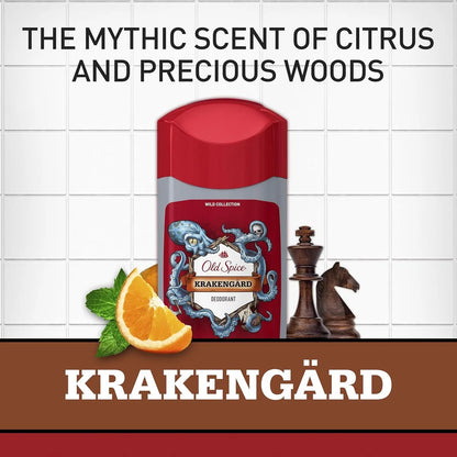 Old Spice Krakengard Deodorant for Men, Bold Long-Lasting Fresh Scent and Daily Odor Protection, 3 Oz