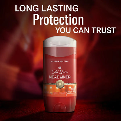 Old Spice Red Collection Men's 24-Hour Odor Protection Refreshing Fragrance Long-Lasting Freshness Deodorant - Headliner Scent - 3oz