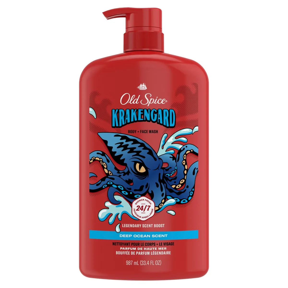 Old Spice Men's Krakenguard Body Wash Pump - Scented - 33.4 fl oz: For Normal/Combination Skin, Whole Body Use