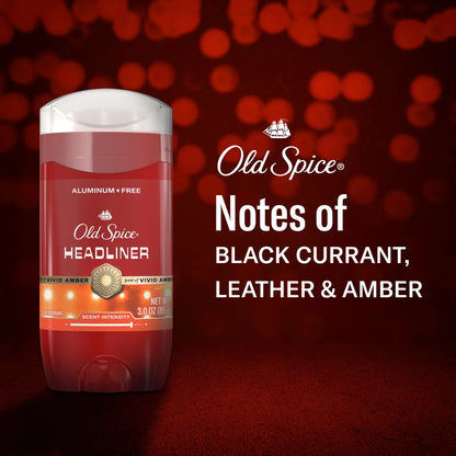 Old Spice Red Collection Men's 24-Hour Odor Protection Refreshing Fragrance Long-Lasting Freshness Deodorant - Headliner Scent - 3oz