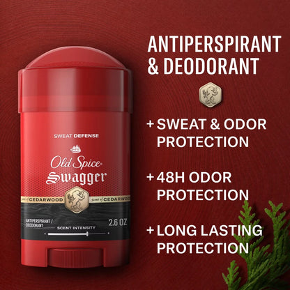 Old Spice Hardest Working Collection Sweat Defense Stronger Swagger Solid Antiperspirant & Deodorant - 2.6oz