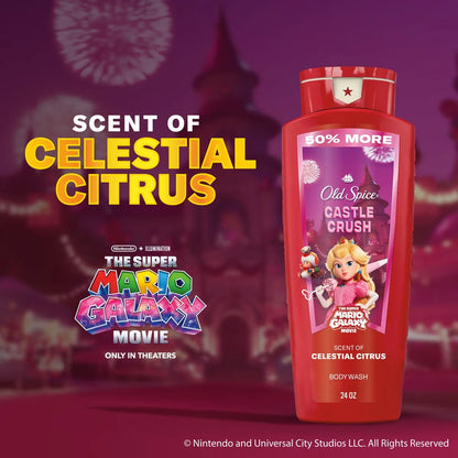 Old Spice x The Super Mario Galaxy Men's 24/7 Shower Fresh Castle Crush Body Wash - Scent of Celestial Citrus - 24oz