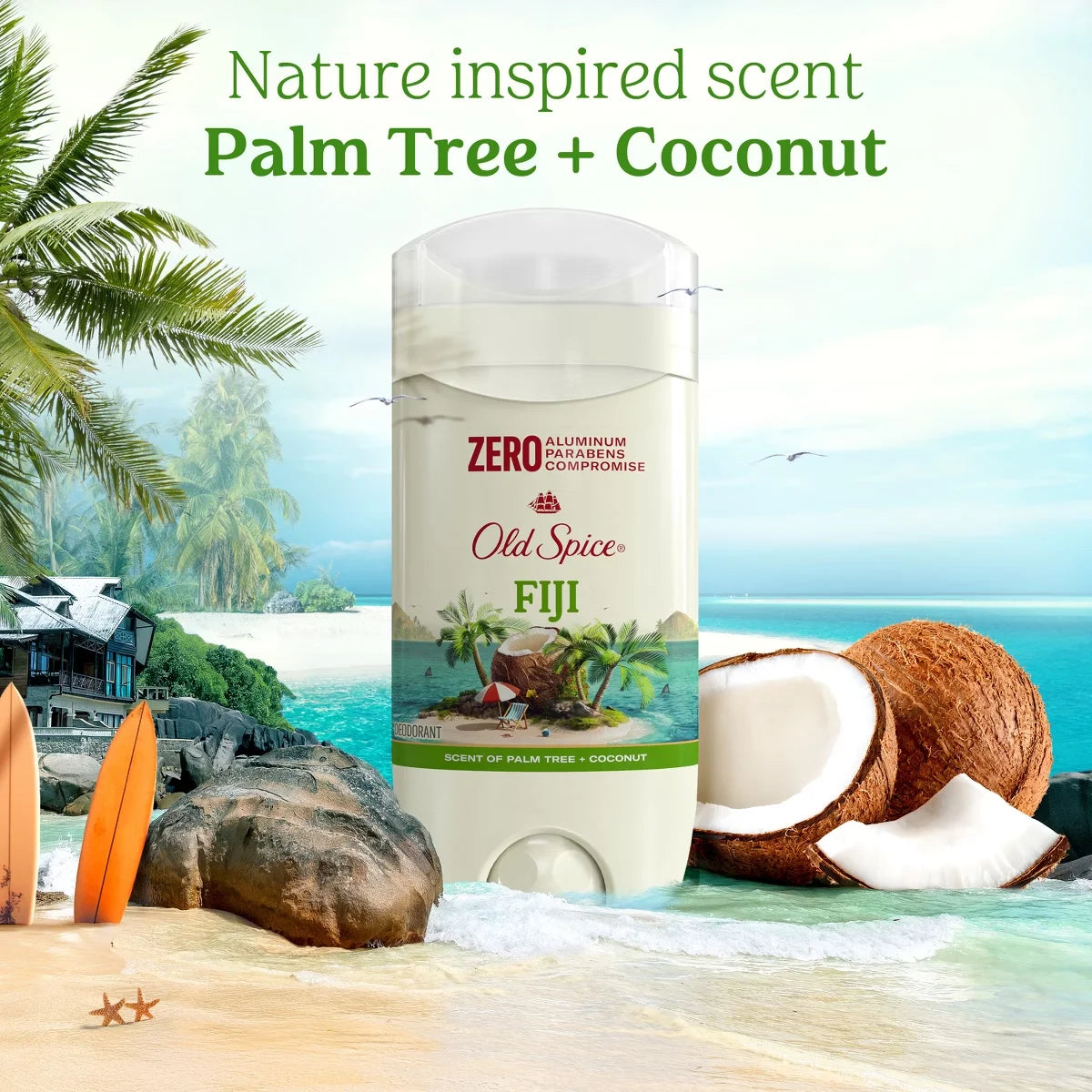 Old Spice Men's Solid Deodorant Fiji with Palm Tree Scent - Aluminum-Free 3oz/2pk