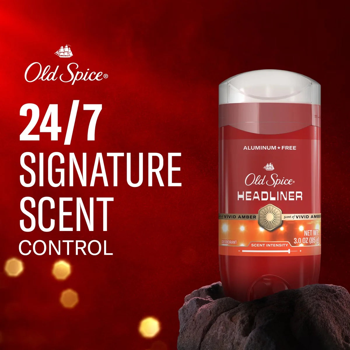 Old Spice Red Collection Men's 24-Hour Odor Protection Refreshing Fragrance Long-Lasting Freshness Deodorant - Headliner Scent - 3oz
