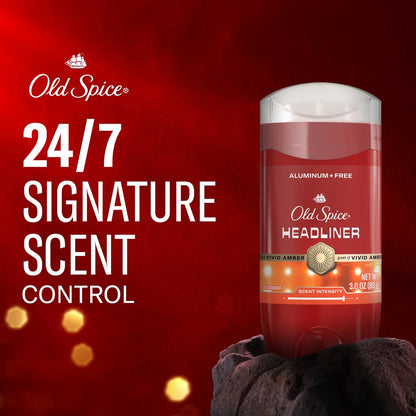 Old Spice Red Collection Men's 24-Hour Odor Protection Refreshing Fragrance Long-Lasting Freshness Deodorant - Headliner Scent - 3oz