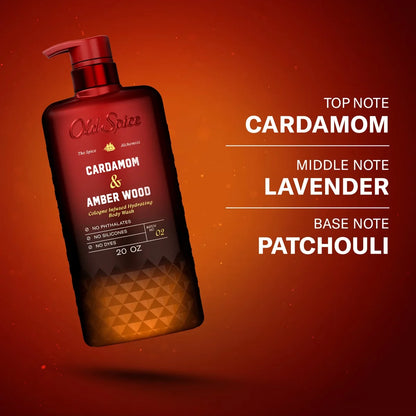 Old Spice x The Spice Alchemist Collection Men's Crafted for Compliments Cologne Infused Body Wash - Cardamom and Amber Wood - 20oz