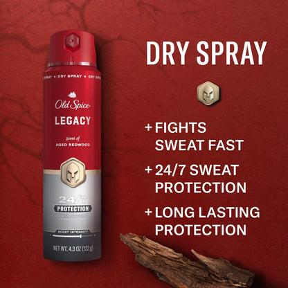Old Spice Red Collection Men's 48-Hour Odor Protection Antiperspirant Spray - Legacy - 4.3oz