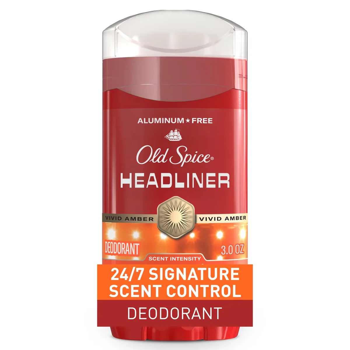 Old Spice Red Collection Men's 24-Hour Odor Protection Refreshing Fragrance Long-Lasting Freshness Deodorant - Headliner Scent - 3oz
