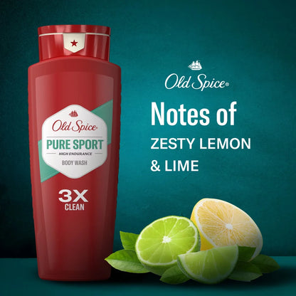 Old Spice High Endurance Pure Sport Body Wash - 24 fl oz/2pk: Liquid for Normal Skin, Whole Body Use, Squeeze Bottle