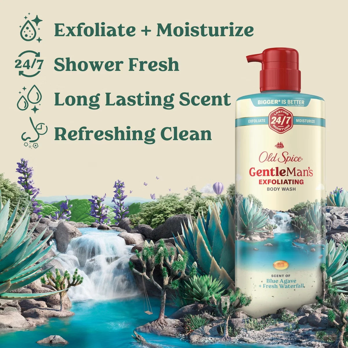 Old Spice GentleMan's Blend Body Wash - Blue Agave - 26oz: Paraben-Free, Sulfate-Free, Liquid, For Normal Skin