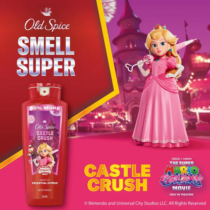 Old Spice x The Super Mario Galaxy Men's 24/7 Shower Fresh Castle Crush Body Wash - Scent of Celestial Citrus - 24oz