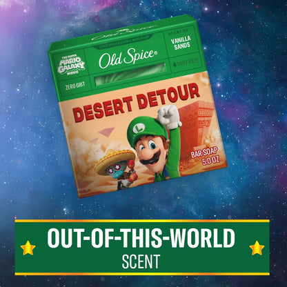 Old Spice x The Super Mario Galaxy Zero Grit - Men’s Desert Detour Cold Processed Bar Soap - Scent of Vanilla Sands - 5oz