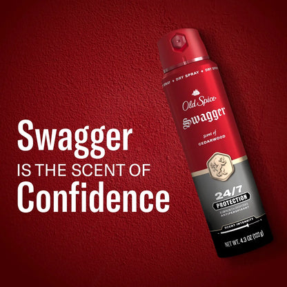 Old Spice Red Collection Men's 48-Hour Odor Protection Lightweight Formula All-Day Freshness Antiperspirant Spray - Stronger Swagger - 4.3oz