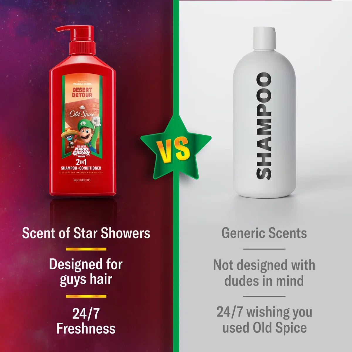 Old Spice Super Mario Desert Detour 2-in-1 Shampoo and Conditioner - 21.9 fl oz