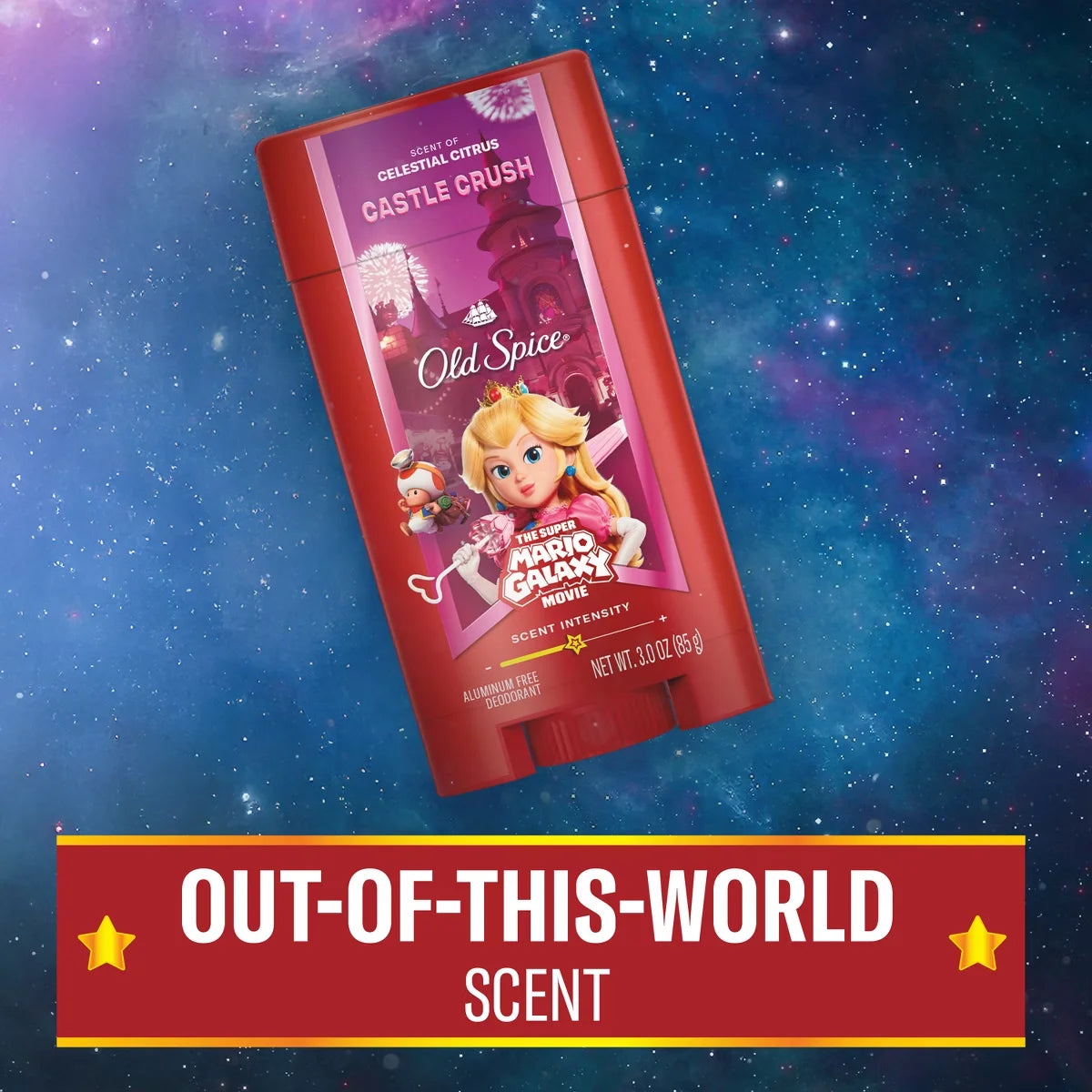 Old Spice x The Super Mario Galaxy Men’s 24/7 Lasting Freshness Aluminum-Free Deodorant - Castle Crush - 3oz