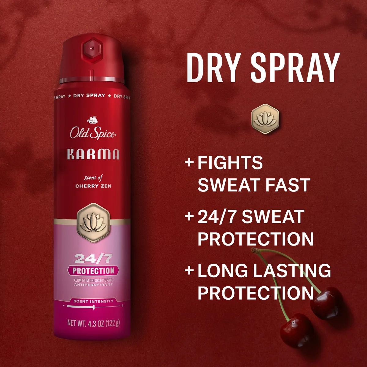 Old Spice Red Collection Men's 48-Hour Odor Protection Lightweight Formula All-Day Freshness Antiperspirant Spray - Karma Scent - 4.3oz
