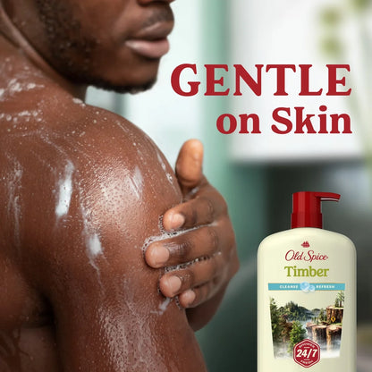 Old Spice Men's Body Wash Timber with Sandalwood - 30 fl oz: For Normal Skin, Liquid Form, Basic Cleansing, Whole Body