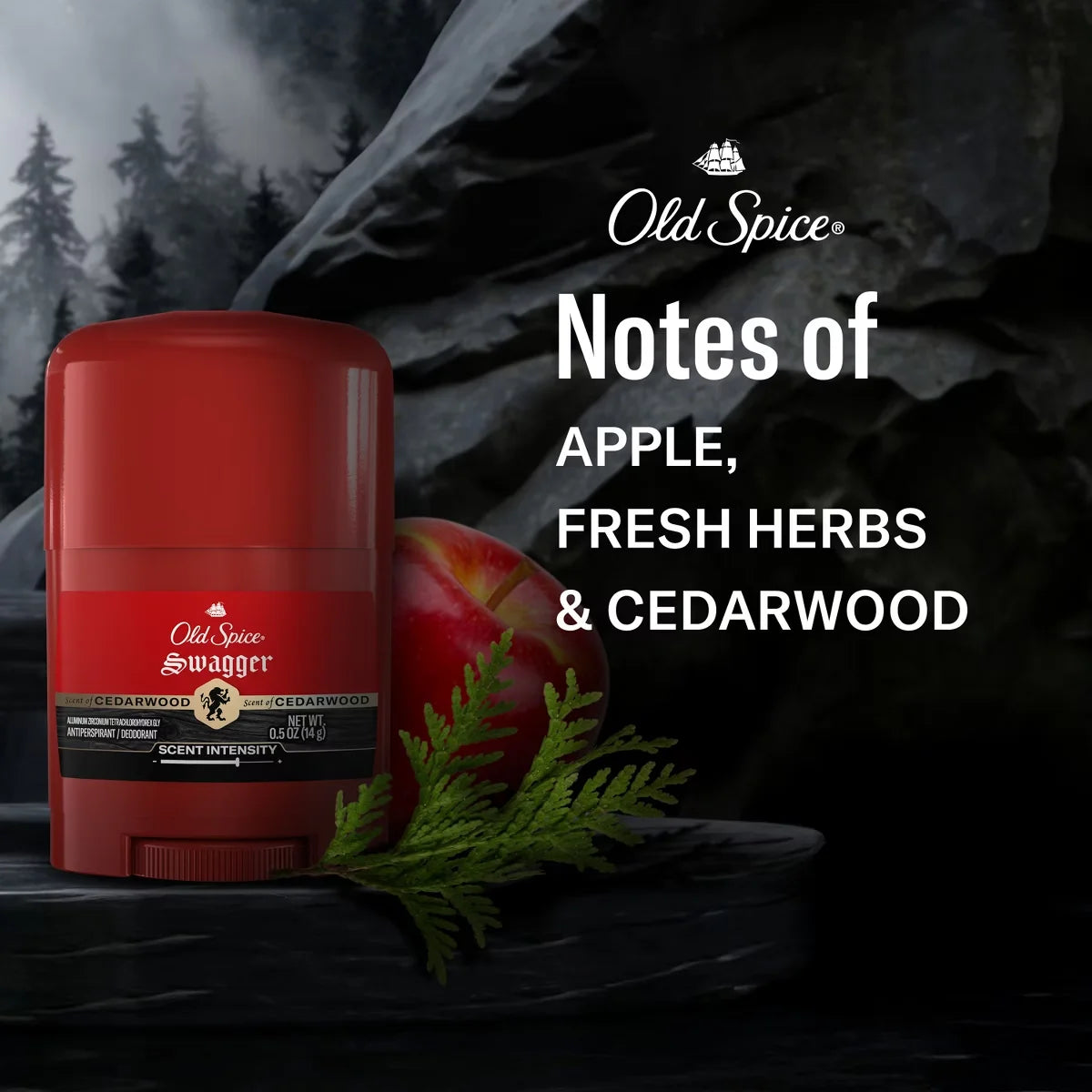 Old Spice Red Zone Swagger Invisible Solid - Trial Size - 0.5oz: Under Arm, Sulfate-Free, Lime & Cedar, Normal Skin