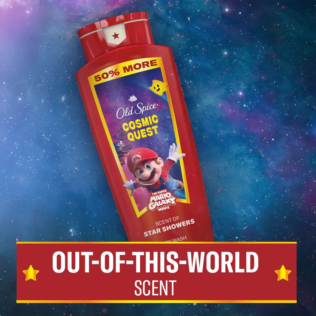 Old Spice x The Super Mario Galaxy Men's 24/7 Shower Fresh Cosmic Quest Body Wash - Scent of Star Showers - 24 fl oz
