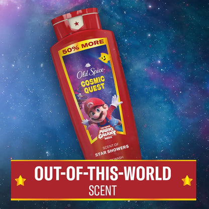 Old Spice x The Super Mario Galaxy Men's 24/7 Shower Fresh Cosmic Quest Body Wash - Scent of Star Showers - 24 fl oz