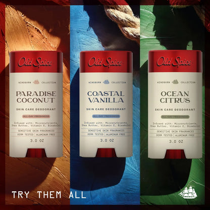 Old Spice Men's Aluminum-Free All Day Freshness Windborn Collection Deodorant - Paradise Coconut - 3oz