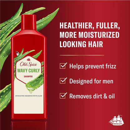 Old Spice Wavy Curly Shampoo with Aloe & Avocado Oil for Men - 13.5 fl oz