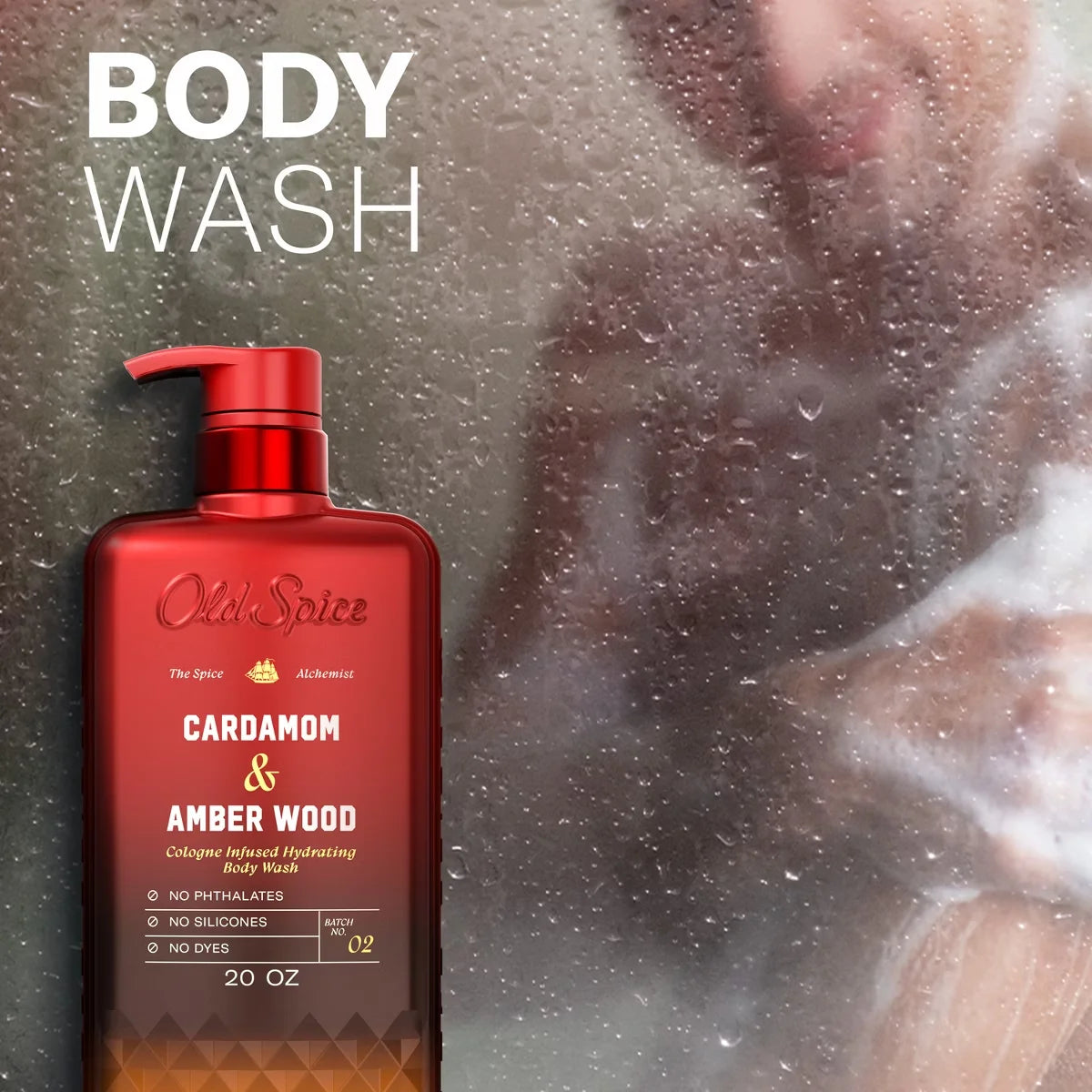 Old Spice x The Spice Alchemist Collection Men's Crafted for Compliments Cologne Infused Body Wash - Cardamom and Amber Wood - 20oz