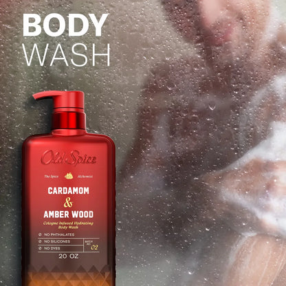 Old Spice x The Spice Alchemist Collection Men's Crafted for Compliments Cologne Infused Body Wash - Cardamom and Amber Wood - 20oz