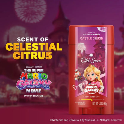 Old Spice x The Super Mario Galaxy Men’s 24/7 Lasting Freshness Aluminum-Free Deodorant - Castle Crush - 3oz
